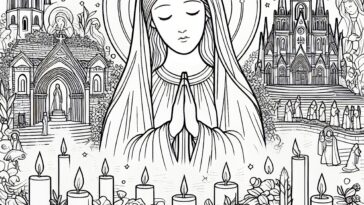 Mary’s Apparition to Bernadette: Kids’ Coloring Adventure