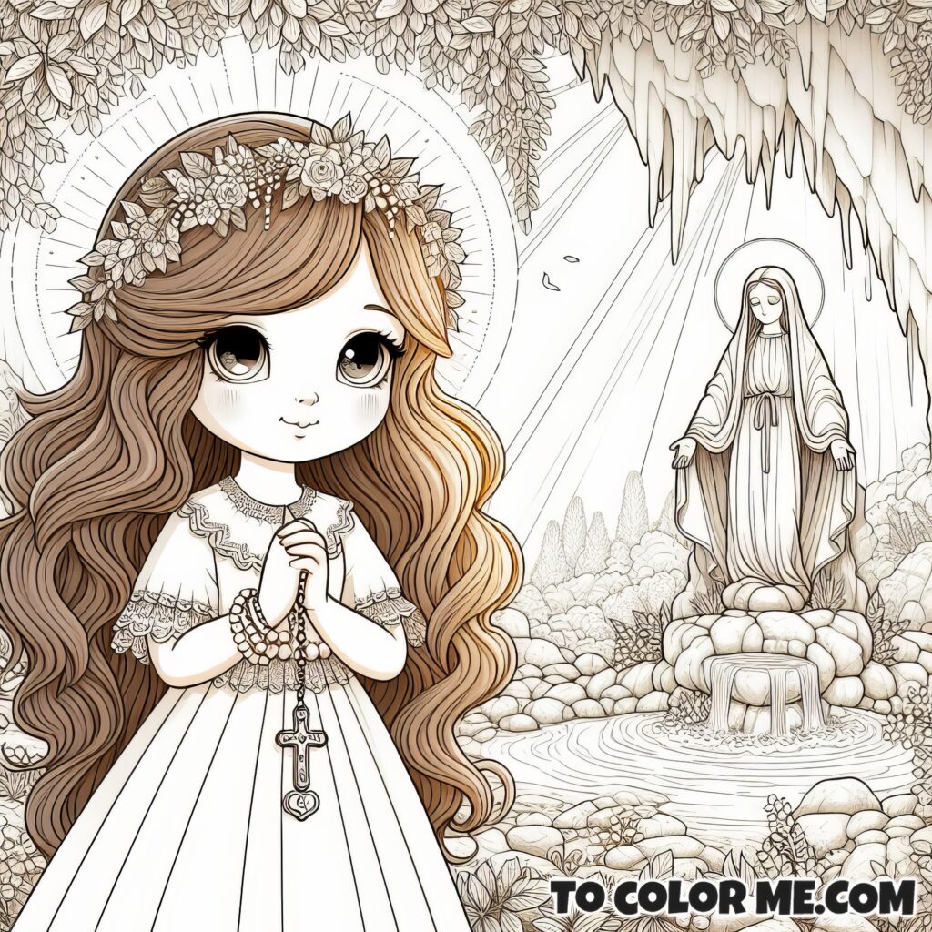 Little Bernadette Meets Mary: Interactive Coloring Fun