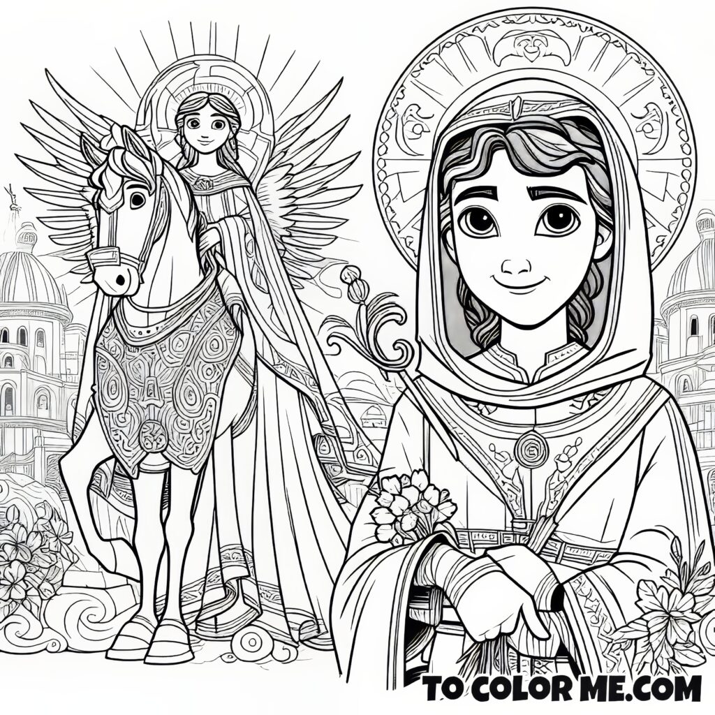 Saint Zita: A Graceful Coloring Page