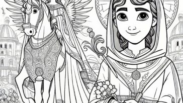 Saint Zita: A Graceful Coloring Page