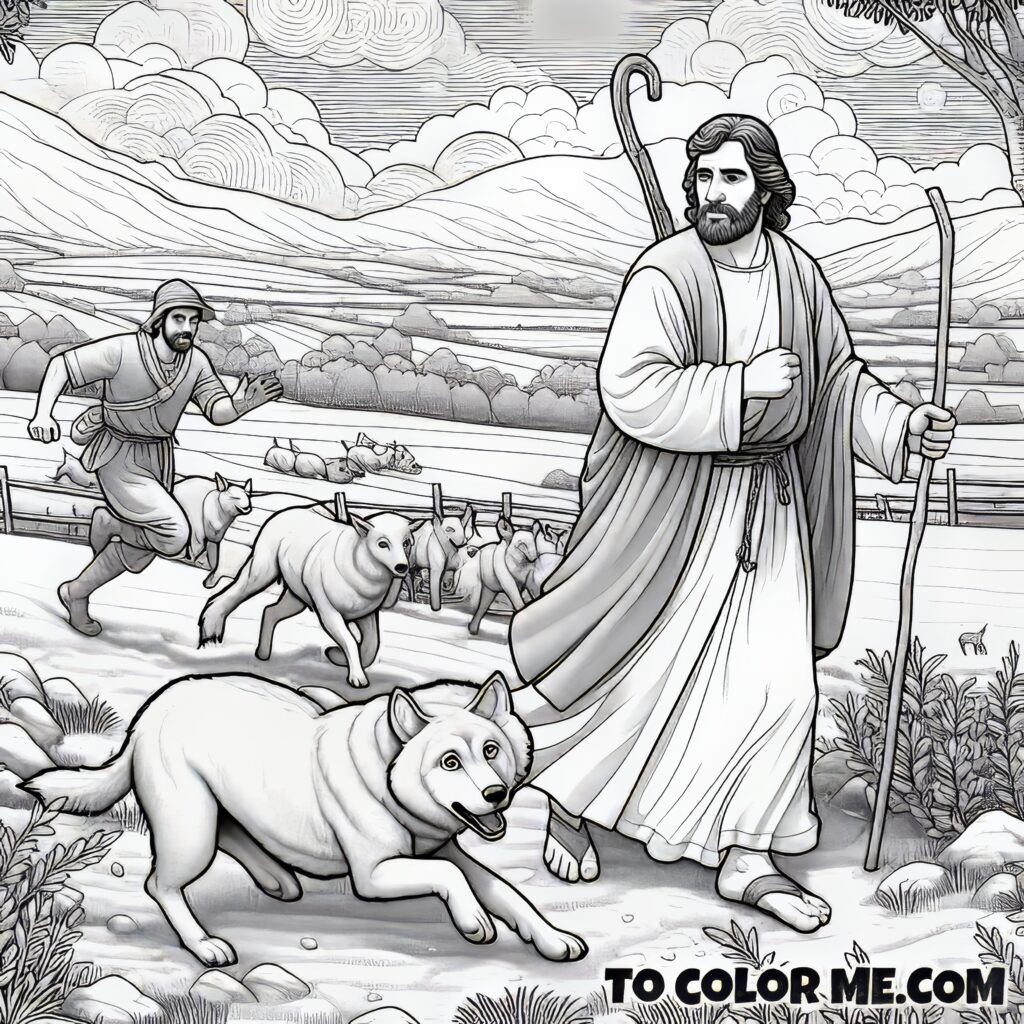 Against the Wolf: The Shepherd’s Courage - Coloring Book (John 10:11-18)