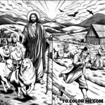 The Hired Hand’s Flight - A Contrast Coloring Page (John 10:11-18)