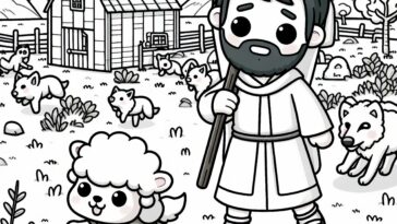 The Voice of the Shepherd - Coloring Pages for the Faithful (John 10:11-18)