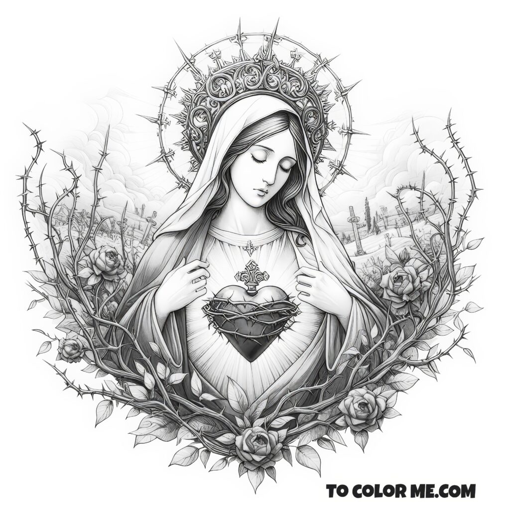 Devotion to the Immaculate Heart: Fatima’s Secret Coloring Page