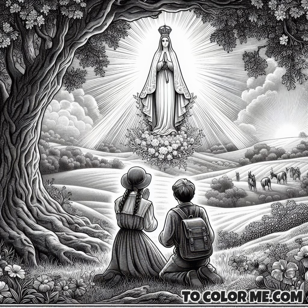 Radiant Mary and the Three Seers: A Fatima Coloring Experience