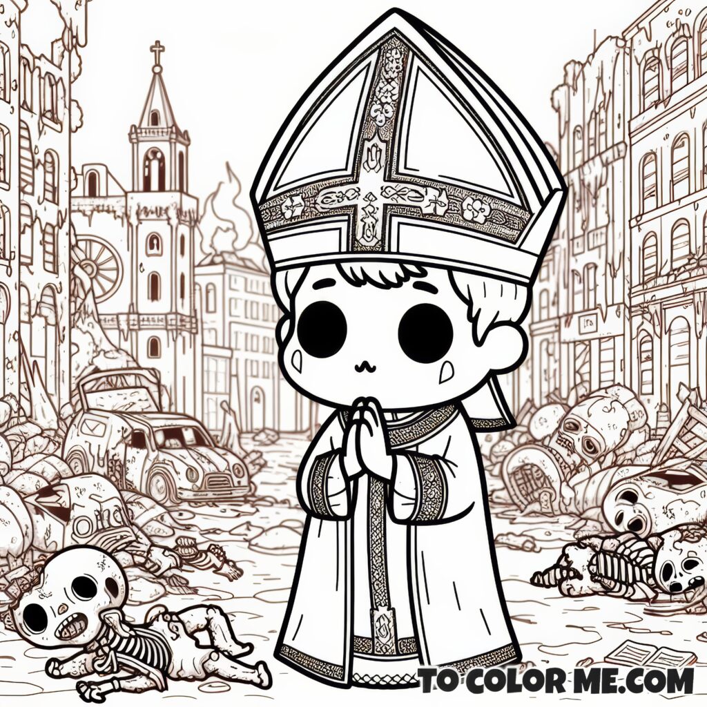 Fatima’s Beacon of Hope: The Bishop in White Coloring Experience