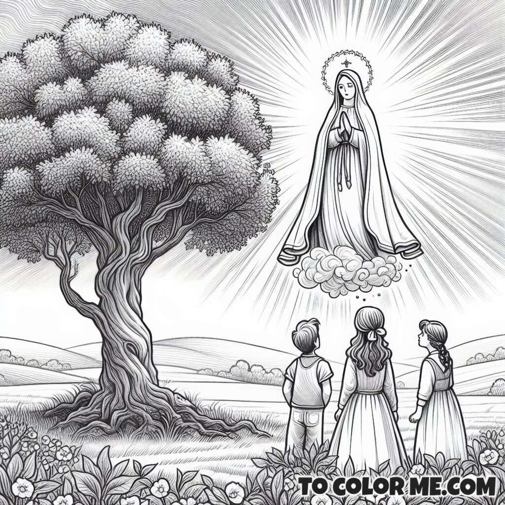 Lucia, Francisco, Jacinta Meet Mary: A Coloring Journey