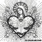 Mary’s Suffering Heart: A Fatima-Inspired Coloring Page