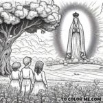 Mary’s Message to the Children: A Fatima Apparition Coloring Page