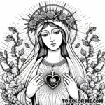 Embrace Fatima’s Message: The Immaculate Heart Coloring Page