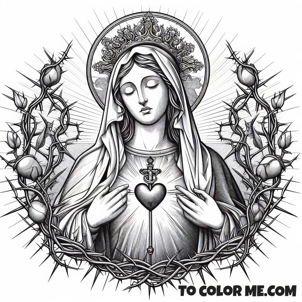 Fatima’s Immaculate Heart: A Coloring Tribute to Mary’s Love