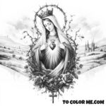 The Heart and Thorns: Fatima’s Coloring Page of Devotion