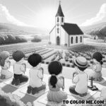 The Rosary’s Peace: A Fatima Countryside Coloring Experience