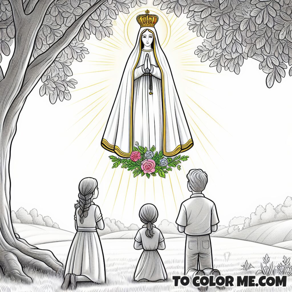 The Beginning of Fatima’s Story: The First Apparition Coloring Page