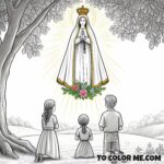 The Beginning of Fatima’s Story: The First Apparition Coloring Page