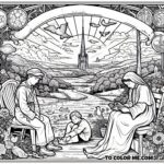 The End of War: A Symbolic Coloring Scene Inspired by Our Lady