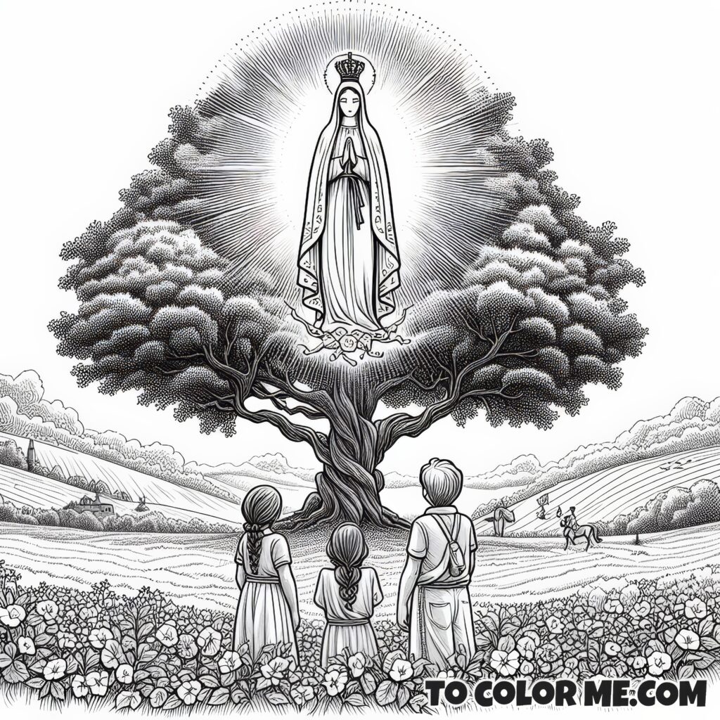 The Vision at the Holm Oak: A Fatima Apparition Coloring Tale