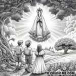 The Beginning of the Fatima Miracle: A Scene to Color