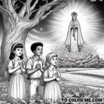 Our Lady’s Message Unfolds: The First Apparition Coloring Page
