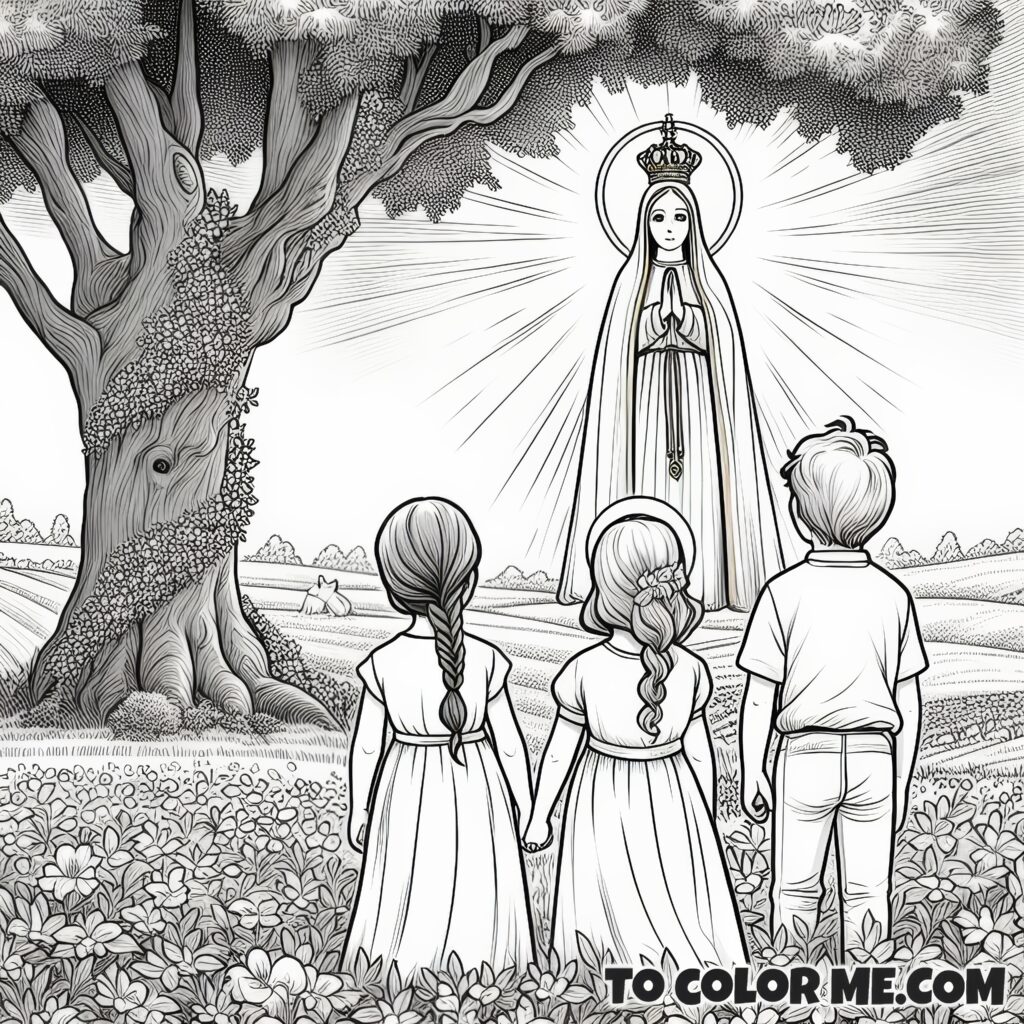 The Children of Fatima Meet the Virgin: A Coloring Revelation