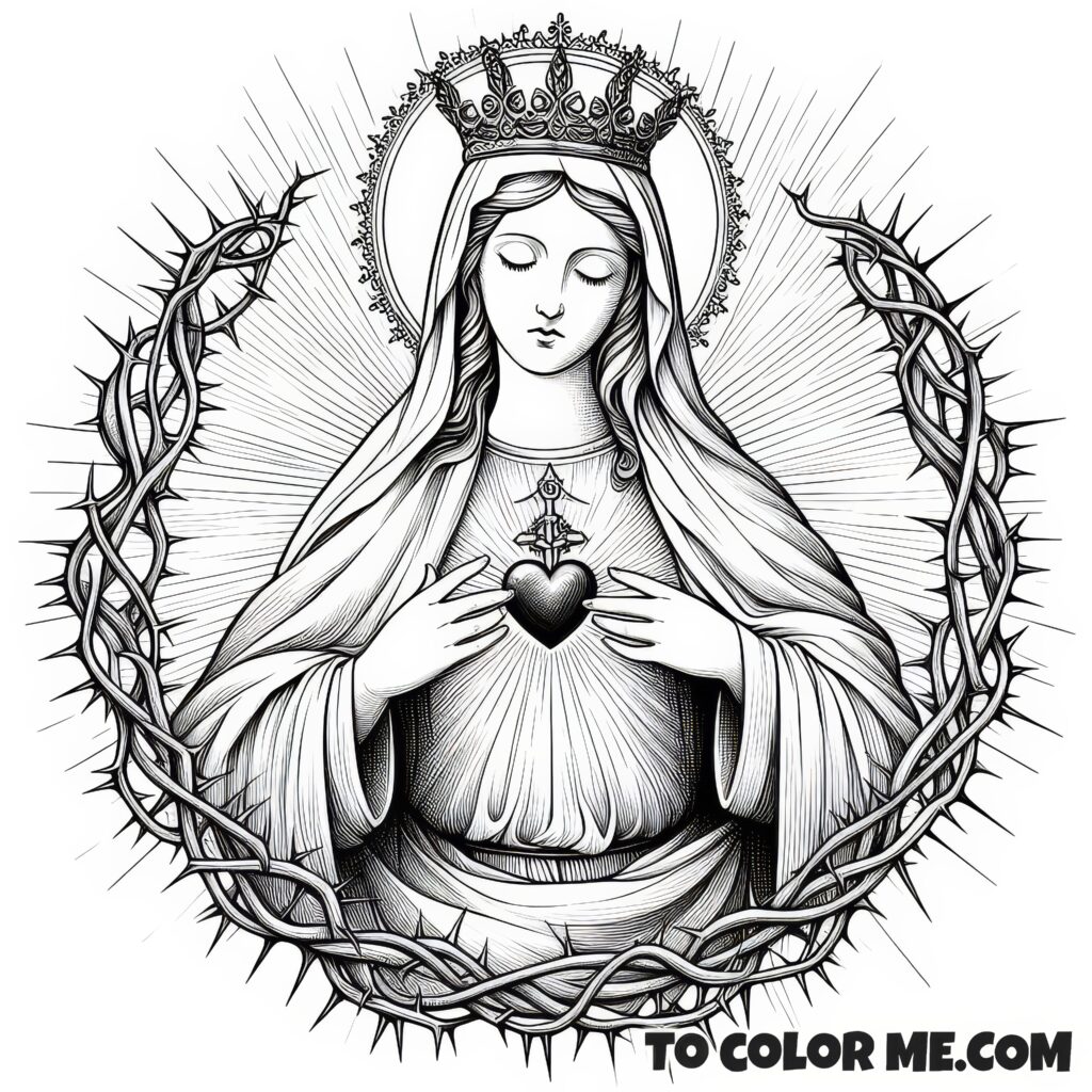 Mary’s Heart of Sorrow: Fatima’s Secret Coloring Inspiration