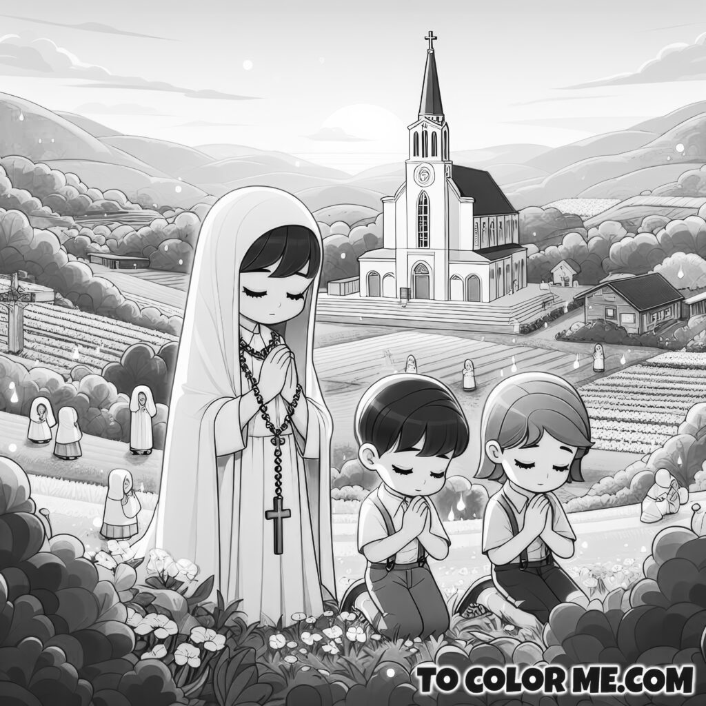 Fatima’s Rosary: A Peaceful Prayer Coloring Activity