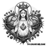 Fatima’s Pledge to the Immaculate Heart: A Coloring Page of Mary’s Promise
