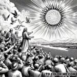 The Sun’s Ballet at Fatima: A Historical Coloring Scene