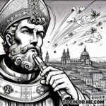 Color Your Own Saint Athanasius Historical Figure Page
