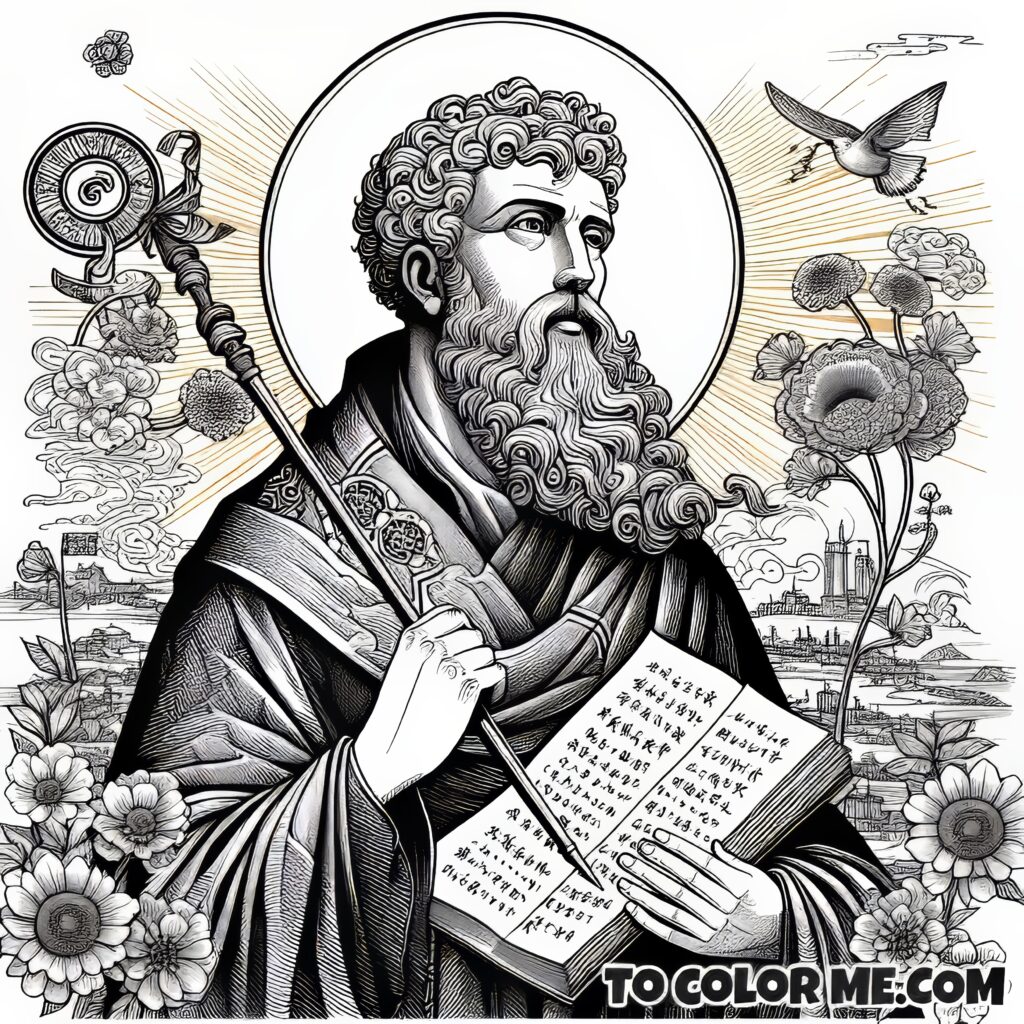 Saint Athanasius: The Icon of Faith Artistic Coloring Page