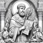 Saint Athanasius: The Guardian of the Church Coloring Design
