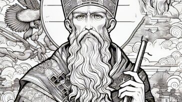 Saint Athanasius: Meeting Paradise Religious Coloring Page