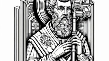 Color the Courage of Saint Athanasius Activity Sheet