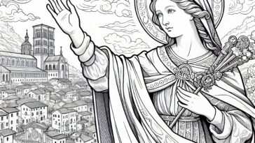 Saint Flavia Domitilla: A Roman Noble’s Journey to Sainthood Coloring Activity