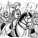 The Visionary Saint Joan of Arc - A Coloring Page Experience