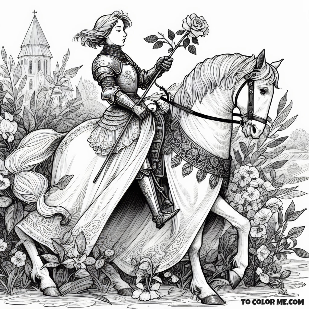 Joan of Arc: The Beacon of Hope - A Coloring Page Celebration