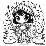 Medieval Warrior Joan of Arc Printable Page - Step back in time with detailed illustrations