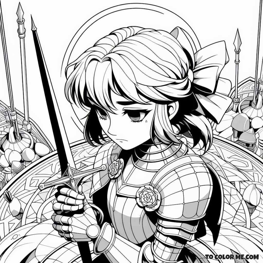 Saint Joan of Arc: Color the Legend - A coloring page for history buffs and art lovers alike