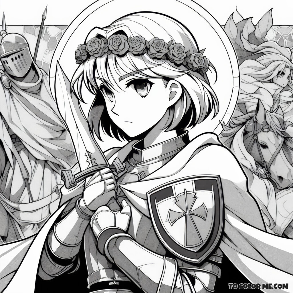 The Saintly Warrior: A Joan of Arc Coloring Experience