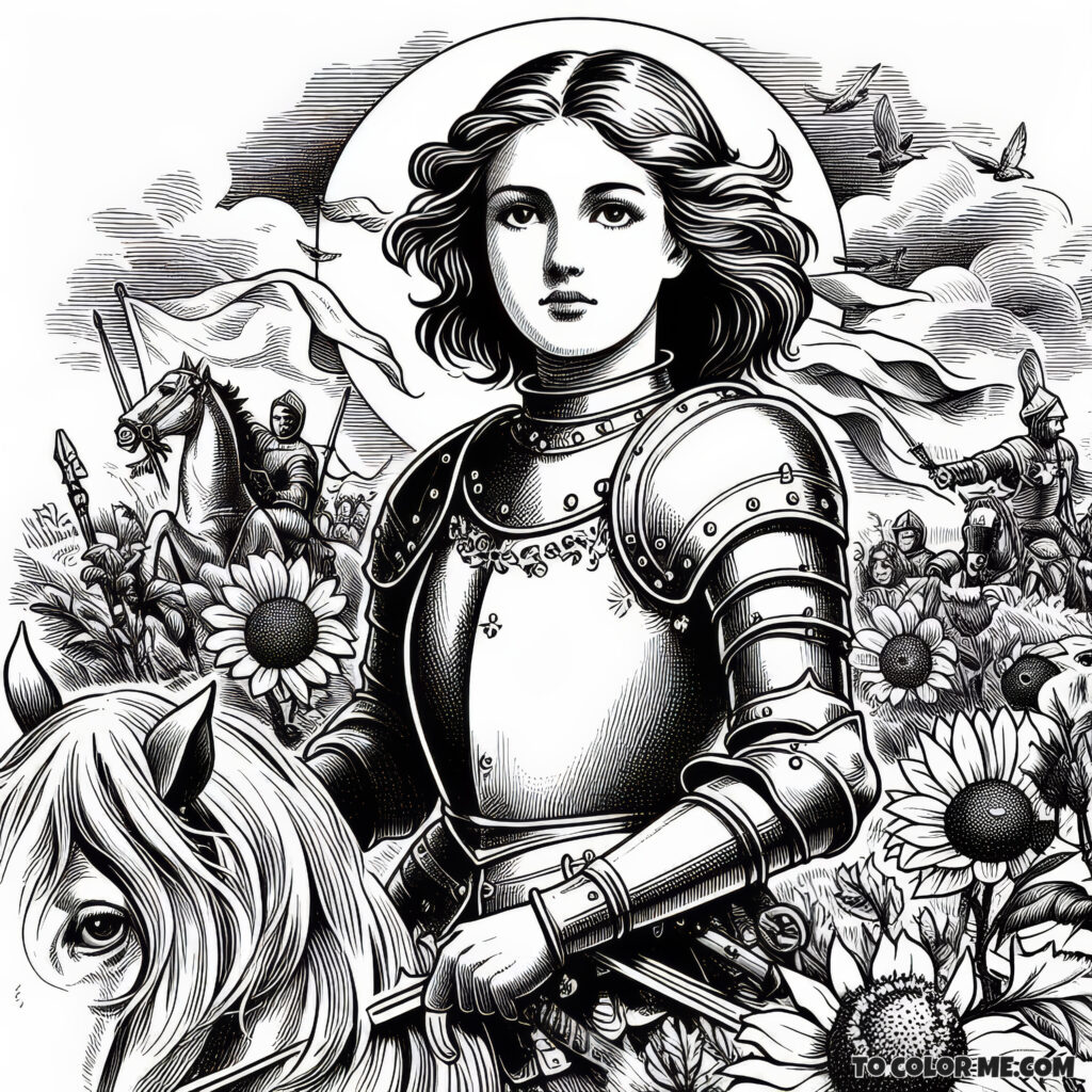 The Armor and Sword of Joan of Arc: Coloring Pages
