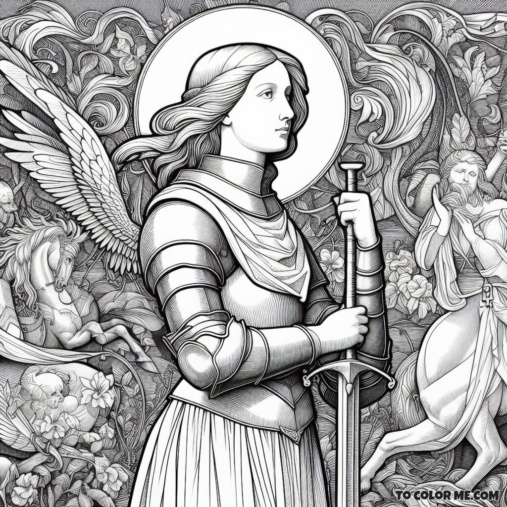 The Visionary Saint Joan of Arc: Inspirational Coloring Pages