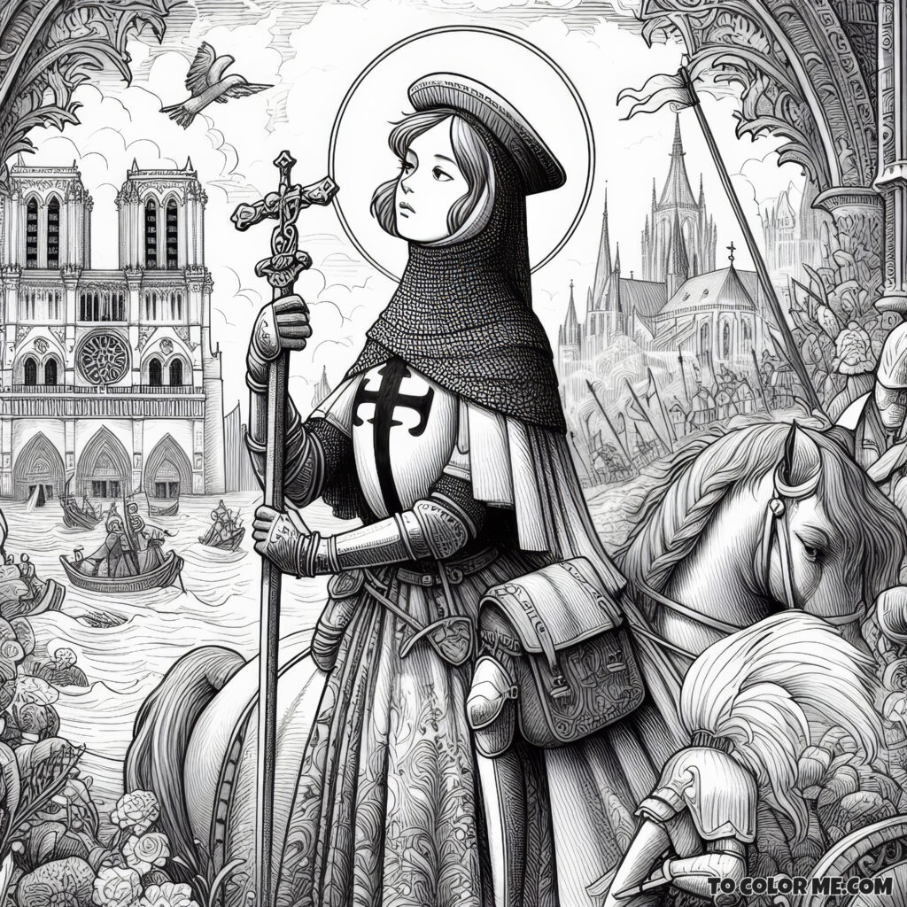 The Iconic Joan of Arc: A Coloring Book of Valor