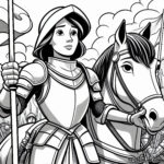 Joan of Arc: The Luminous Saint - A Coloring Page Tribute