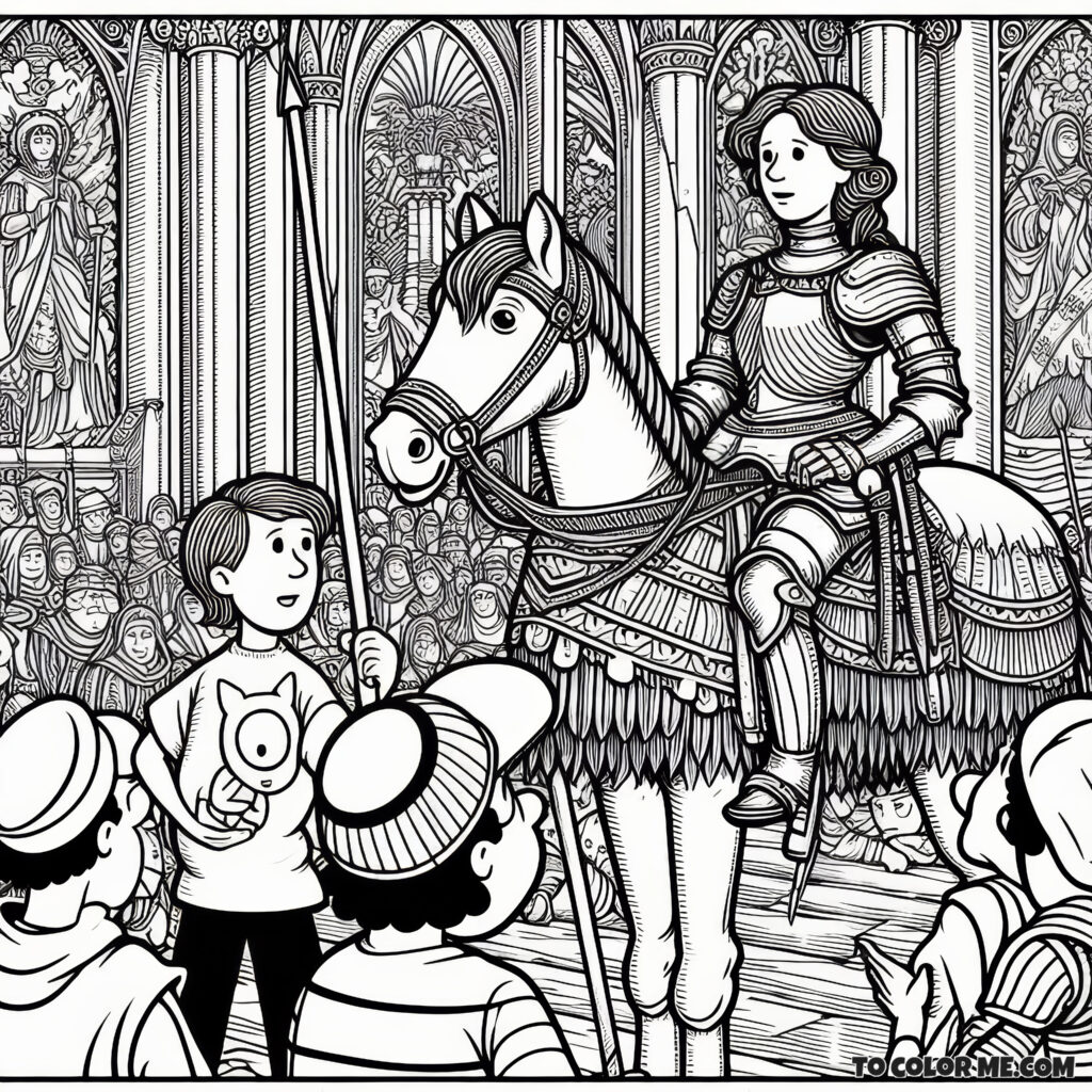 Joan of Arc’s Epic Tale - A Coloring Page Collection