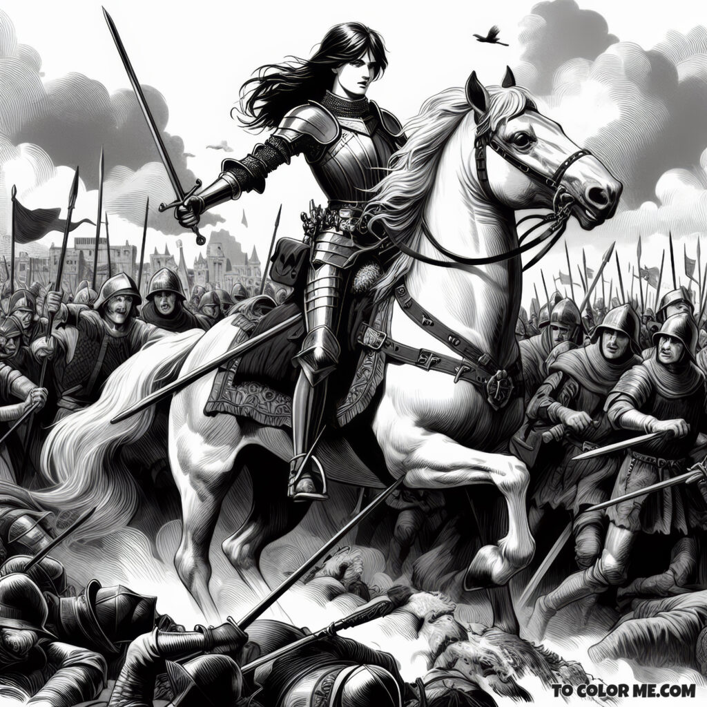 The Inspiring Legend of Joan of Arc - A Coloring Book Story