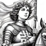 Joan of Arc: The Saintly Heroine - A Coloring Page Story