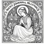 Divine Petitions: Saint Joanna’s Prayerful Intercession - A Tranquil Coloring Page