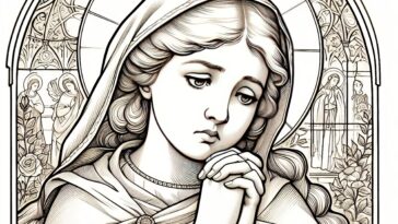 Interceding with Colors: Saint Joanna’s Prayerful Moment - A Devotional Coloring Activity