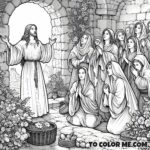 Resurrection Reveal: Saint Joanna and the Women at Jesus’ Tomb - A Coloring Page
