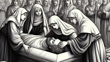 Sacred Ceremony: Saint Joanna Honors Saint John with a Burial - Art Activity